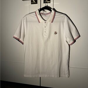 White Moncler Polo Shirt